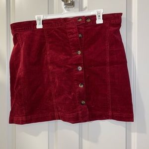 Red button up skirt